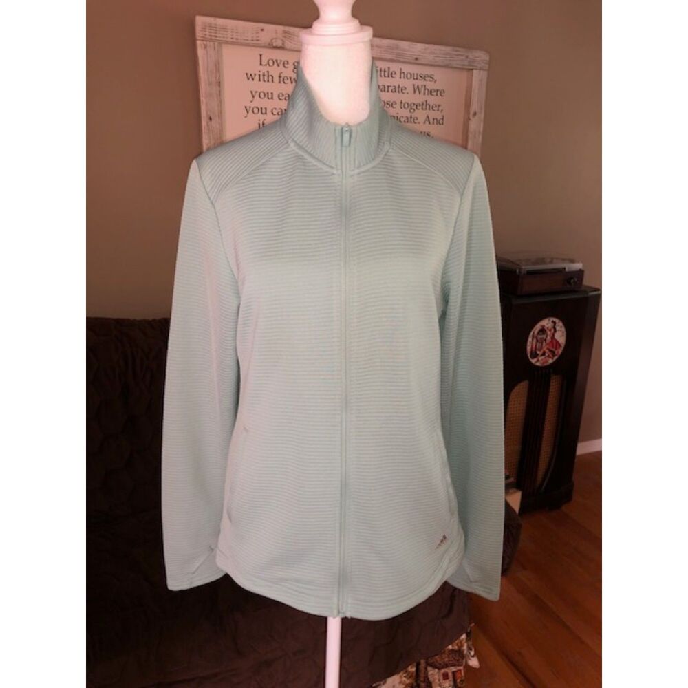 Adidas Teal Golf High Collar Zip Up Jacket